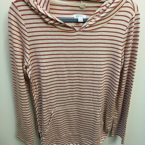 Market & Spruce Red and Cream Striped Soft Comfy Top